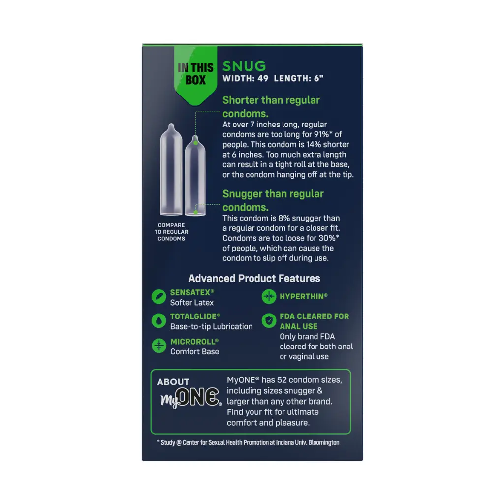 MyONE Snug 10-Pack, Size 49F, case of 72