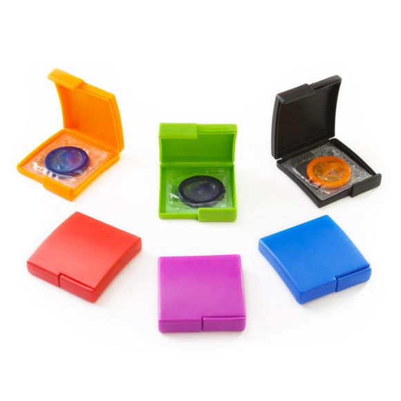 Assorted Color Contour Condom Compacts, Bag of 60
