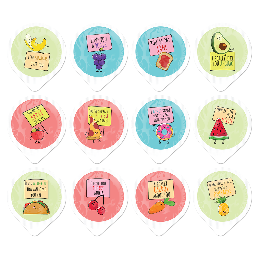 Cute Fruits Condom Buttercups, Bag of 60