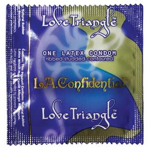 CautionWear® LA Confidential Love Triangle Condoms, Case of 1,000