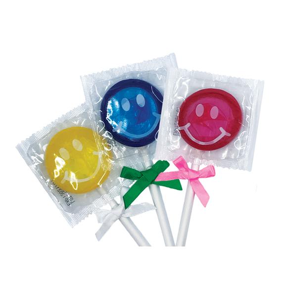 Smiley Condom Pops, Bag of 50