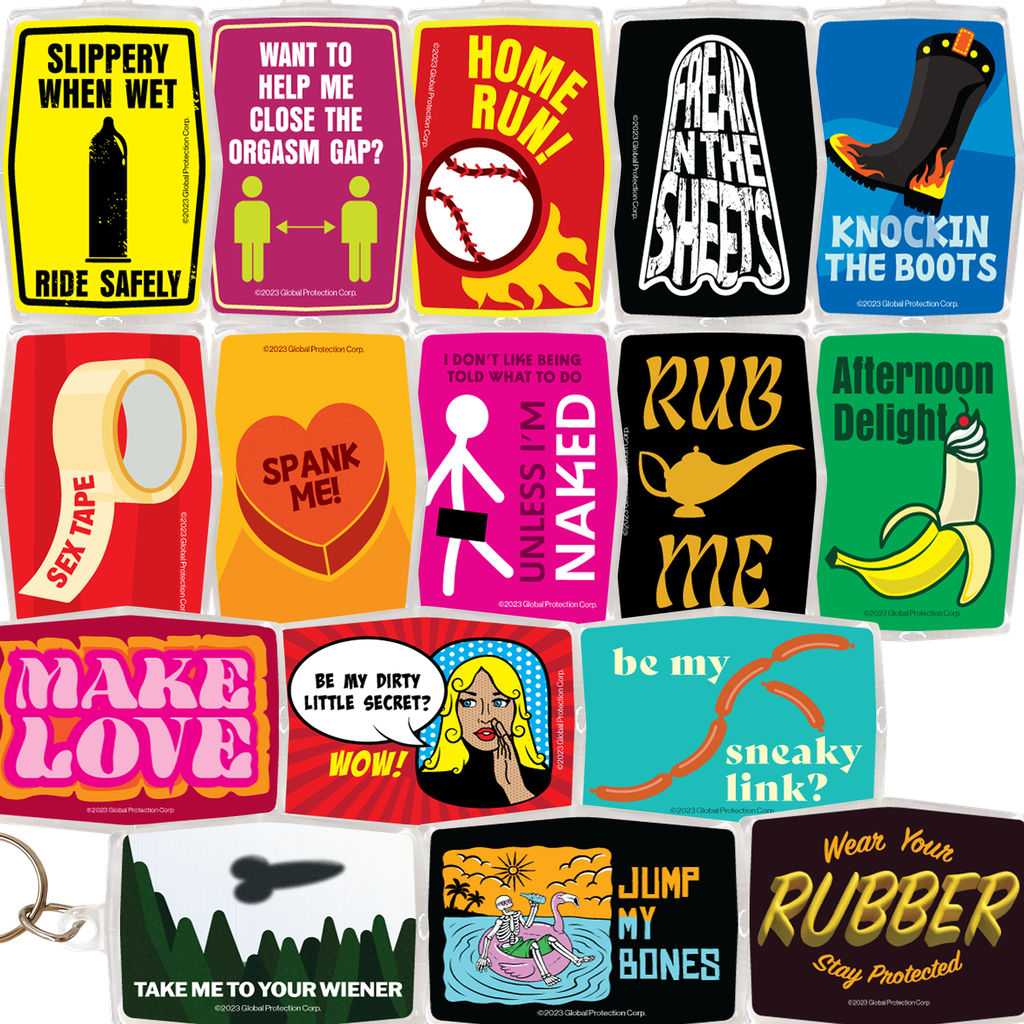 Assorted Risqué Condom Keypers, Bag of 48