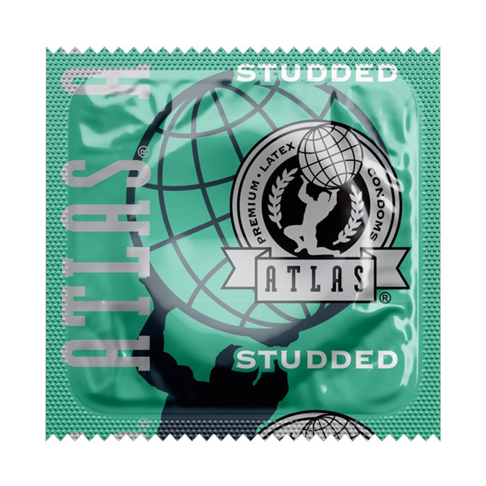 Atlas Studded Condoms, Case of 1000