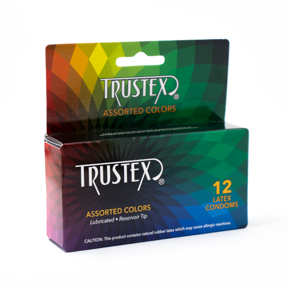 Trustex Condoms Assorted Colors 12-Pack, case of 48