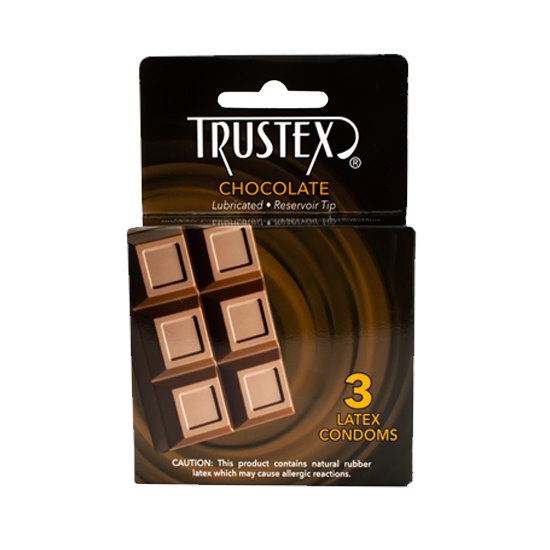 Trustex® Chocolate Flavored Condoms 3-pack, Case of 72