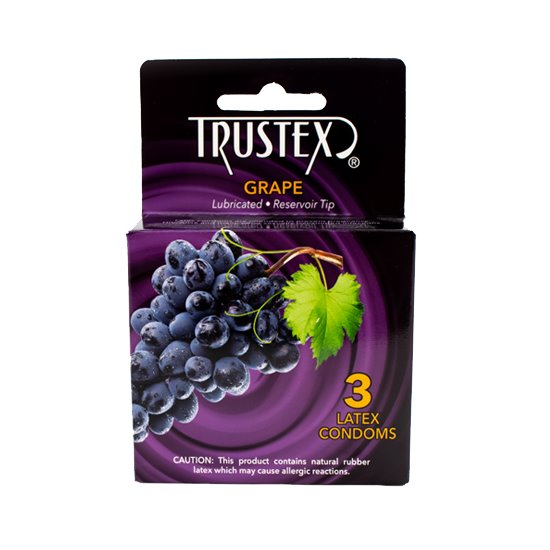 Trustex® Grape Flavored Condoms 3-Pack, Case of 72