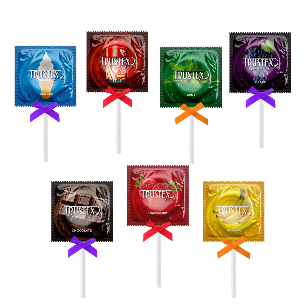 Trustex® Flavored Condom Pops, Bag of 50