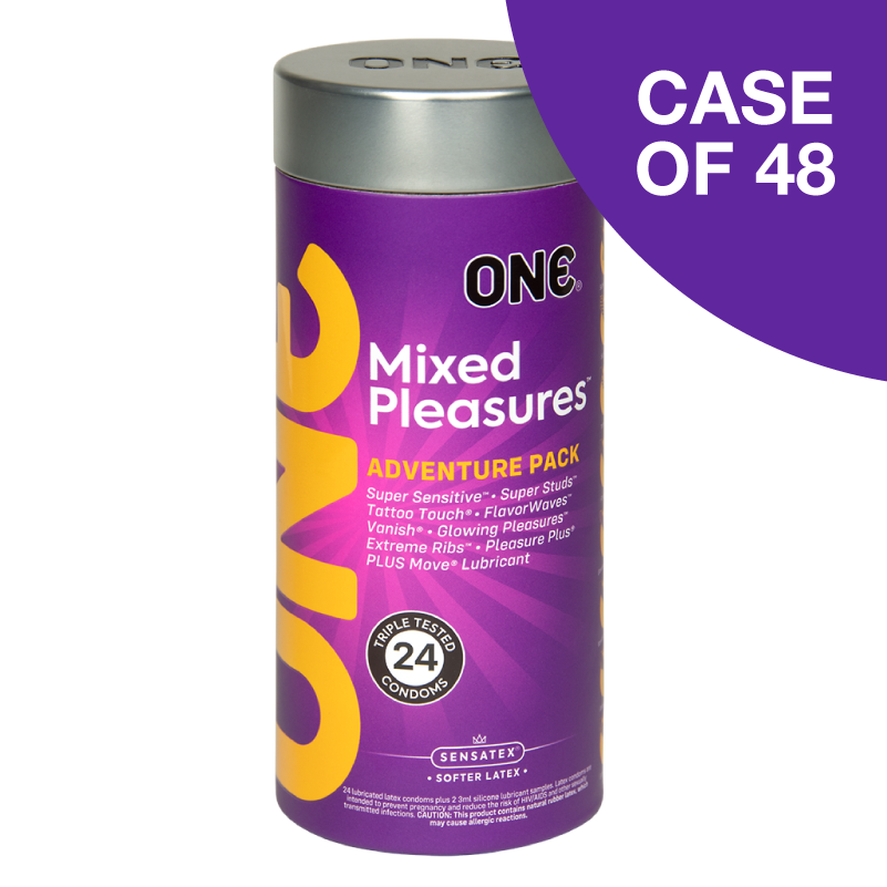 ONE® Mixed Pleasures™ Condoms 24-Pack, Case of 48