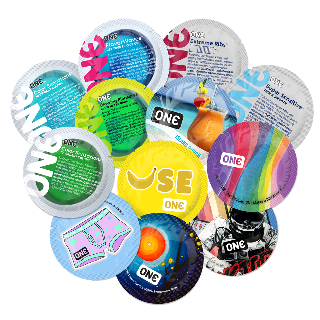 ONE® Fun Mix Condoms Sampler, Case of 500