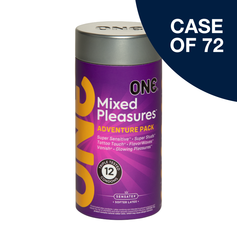 ONE® Mixed Pleasures™ Condoms 12-Pack, Case of 72