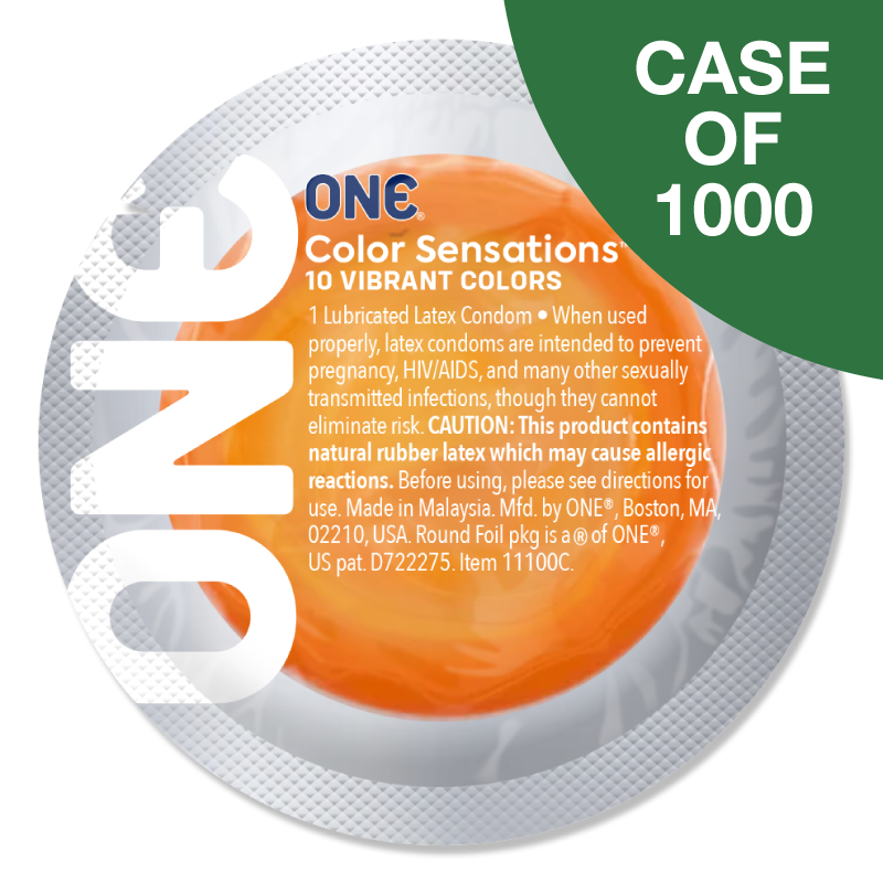 ONE® Color Sensations™ Condoms, Case of 1,000