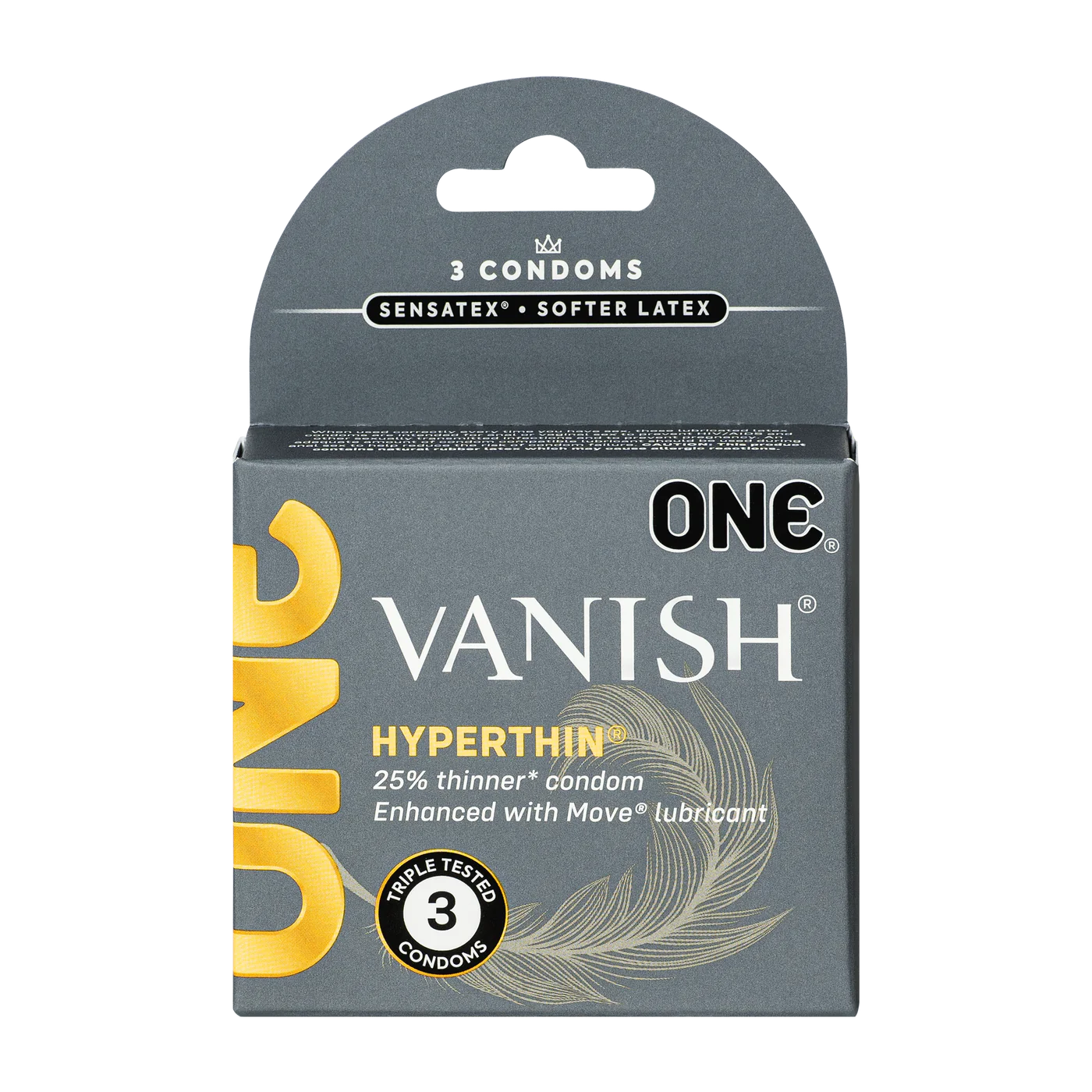 ONE® Vanish® Hyperthin® Condoms 3-Pack, Case of 36