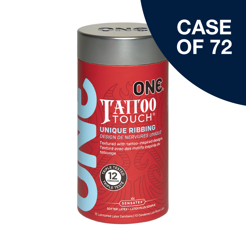ONE® Tattoo Touch® Condoms 12-Pack, Case of 72