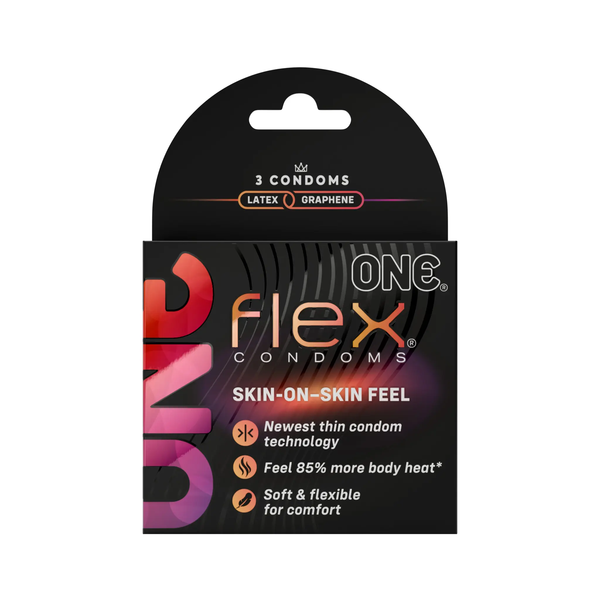 ONE® Flex® Graphene Condoms 3-Pack, Case of 36