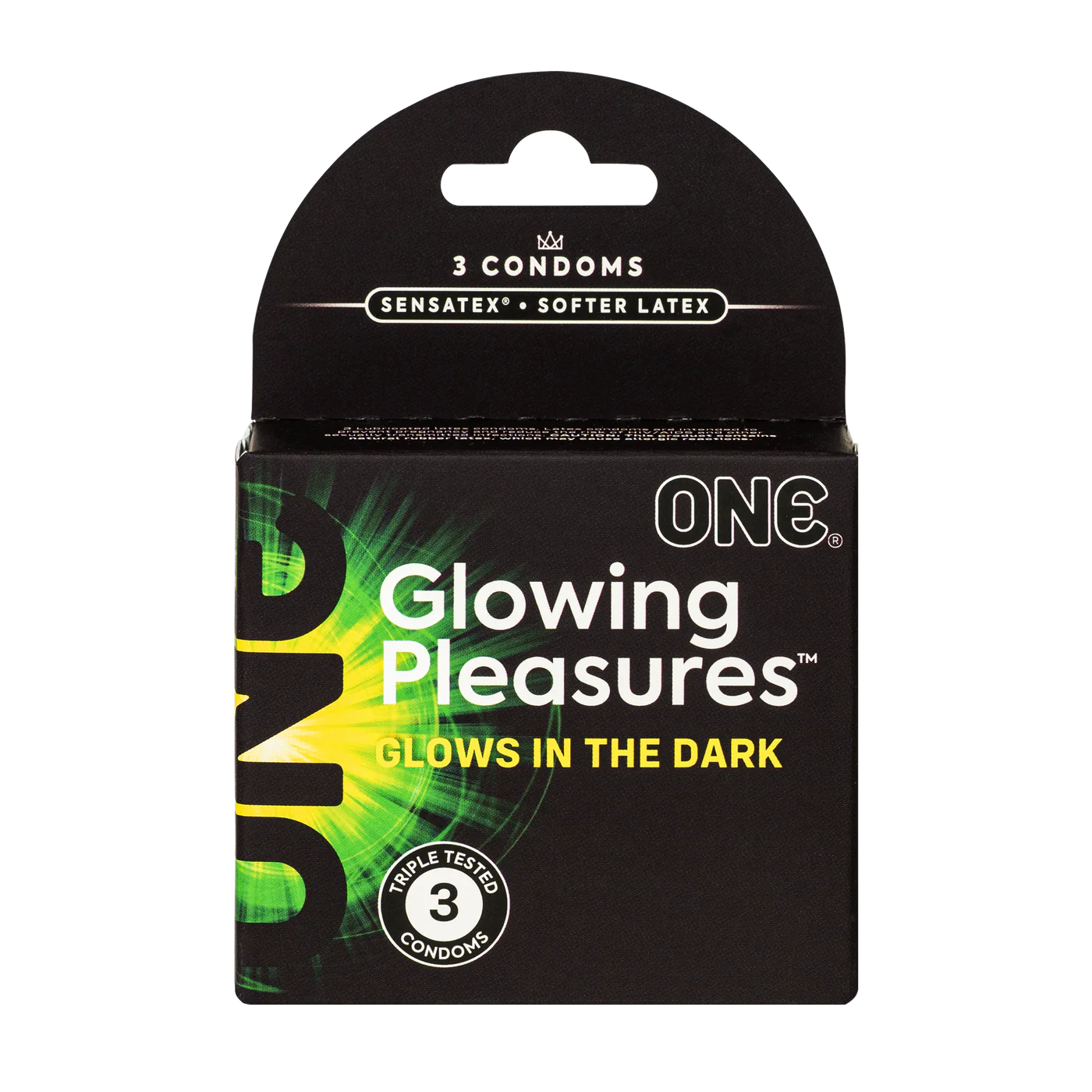 ONE® Glowing Pleasures™ Condoms 3-Pack, Case of 36