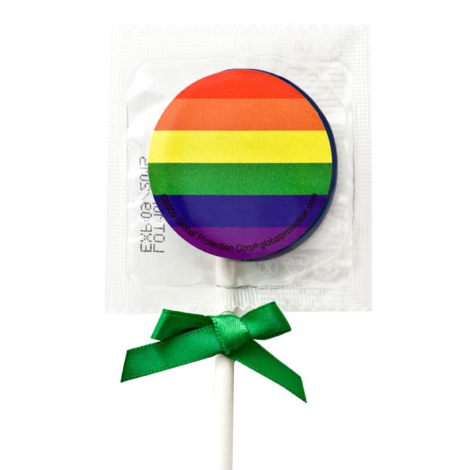 Pride Flag Condom Pops, Bag of 50
