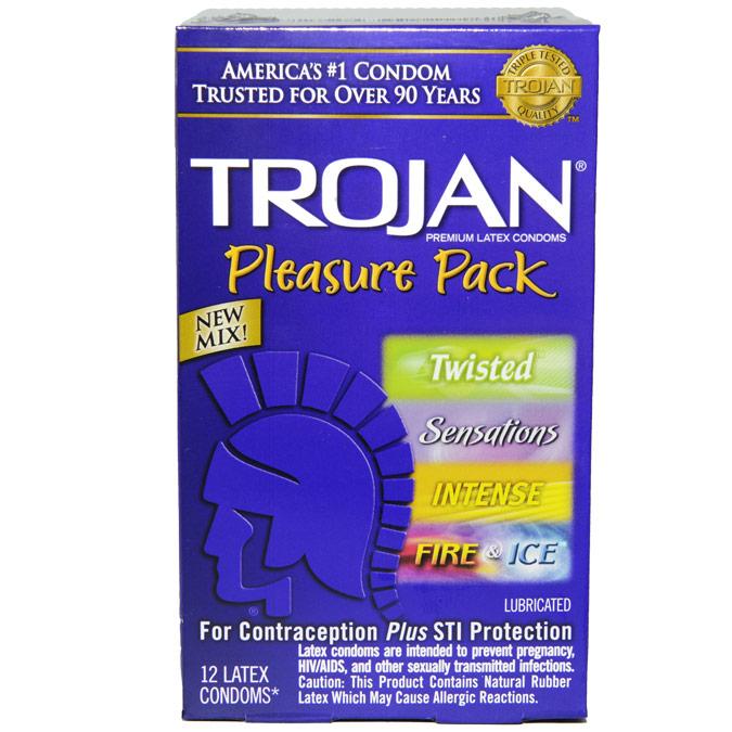 Trojan® Pleasure Pack Condoms 12-Pack, Bundle of 4