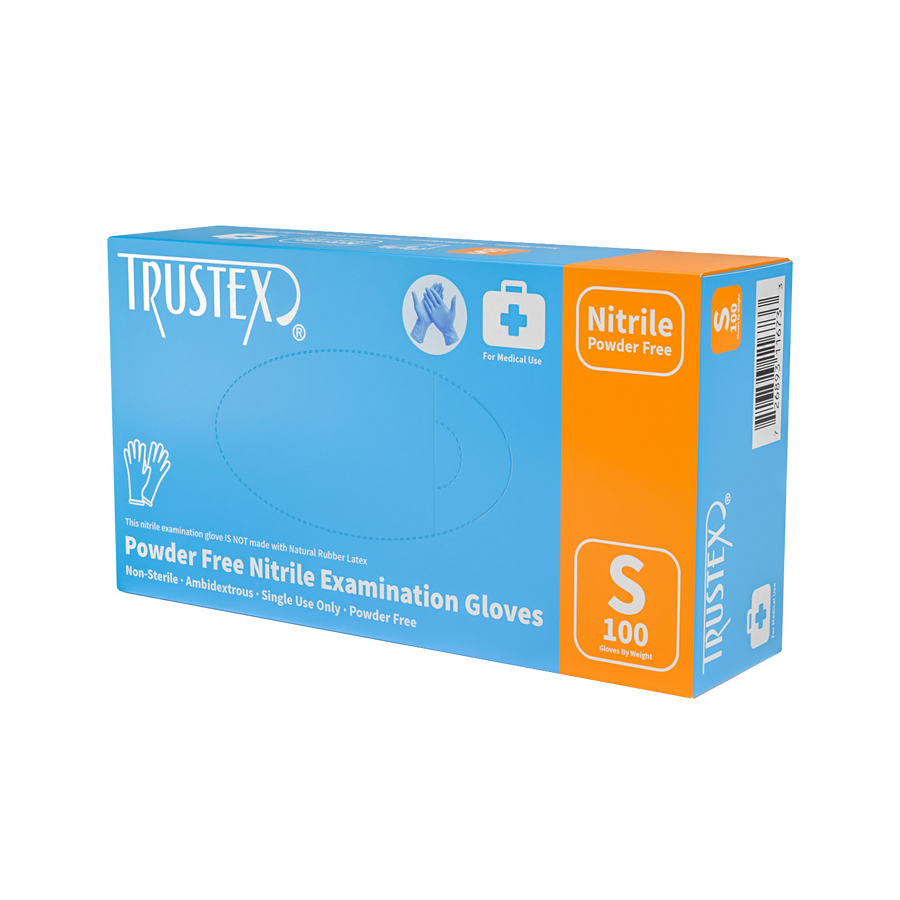 Trustex® Medical Exam Gloves Small, Latex-Free & Powder-Free, Box of 100