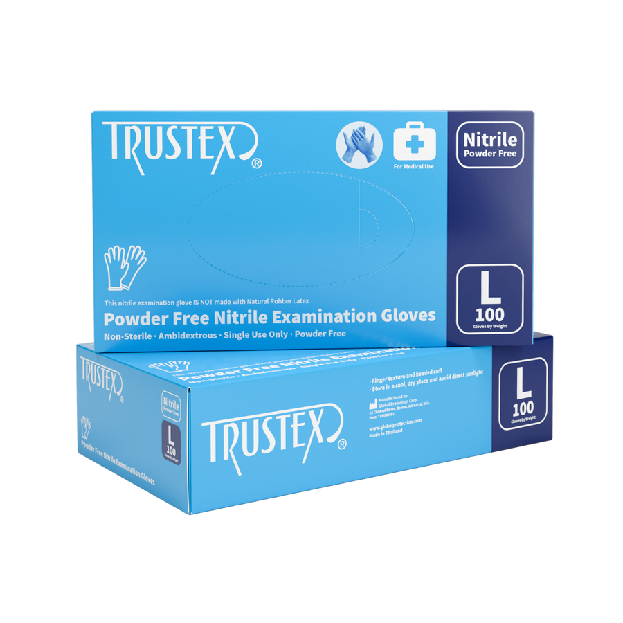 Trustex® Medical Exam Gloves Large, Latex-Free & Powder-Free, Case of 1,000