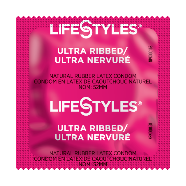LifeStyles® Ultra Ribbed Condoms, Case of 1,008