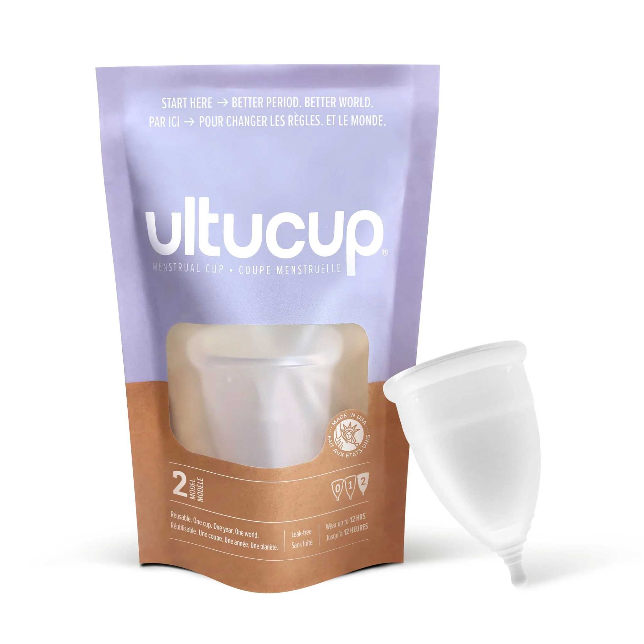 UltuCup® Menstrual Cup (Model 2) Retail Pouch