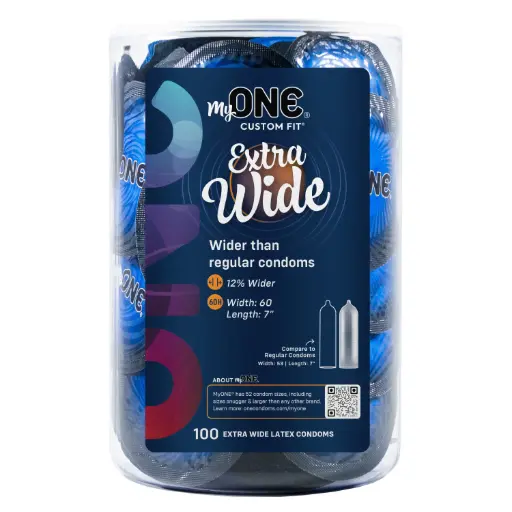 [MY60H100B] MyONE® Custom Fit® Extra Wide Condoms, Bowl of 100