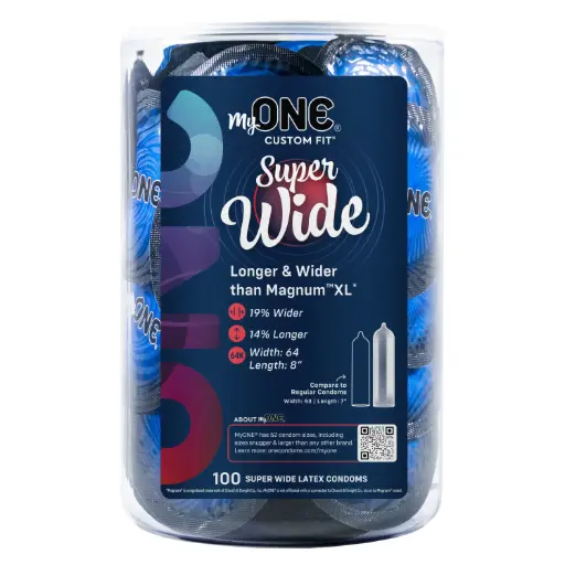 [MY64K100B] MyONE® Custom Fit® Super Wide Condoms, Bowl of 100