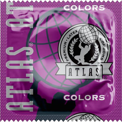 [10100C] Atlas® Assorted Colors Condoms, Case of 1,000