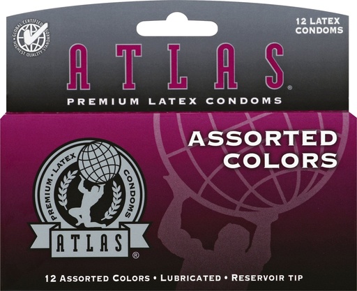 [10102C] Atlas Color Condoms, Case of 48