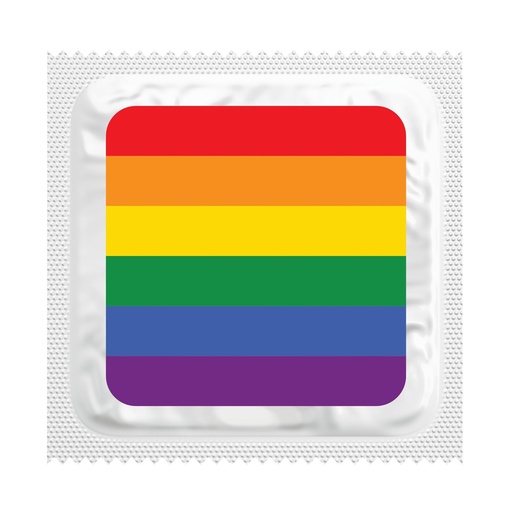 [BKU22] 6-Color Pride Flag Condoms, Bag of 50