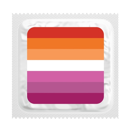 [BKU26] Lesbian Community Pride Flag Condoms, Bag of 50