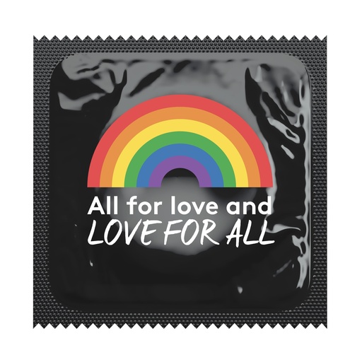 [BKU31] All for Love Rainbow Pride Condoms, Bag of 50