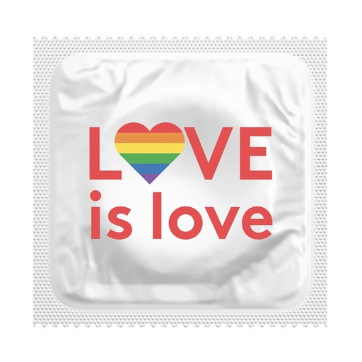 [BKU33] Love is Love Heart Pride Condoms, Bag of 50