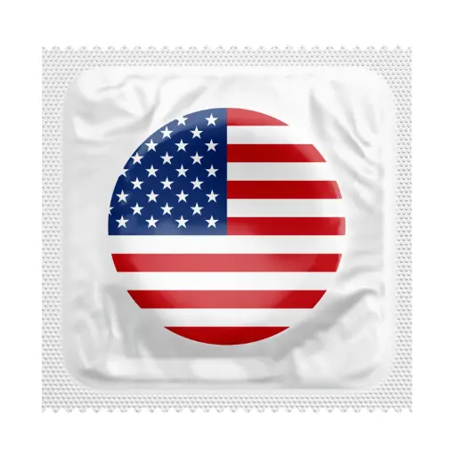 [BKU9] American Flag Condoms, Bag of 50