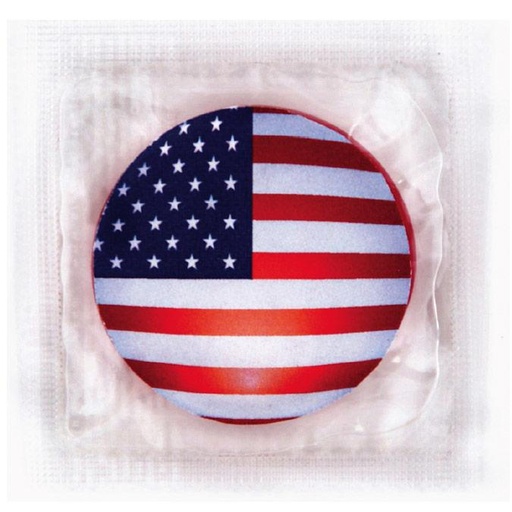 [BKU9] American Flag Condoms, Bag of 50