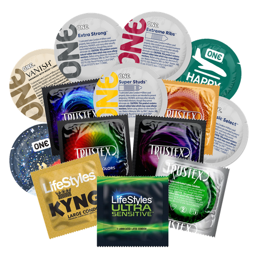 [BSC-1] Assorted Bulk Condoms Sampler, Box of 512