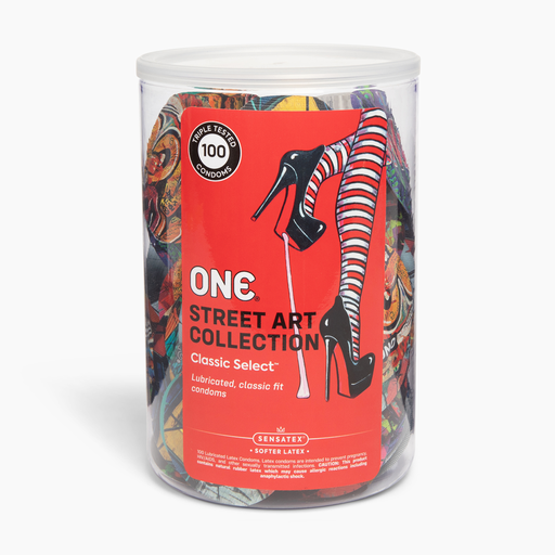 [11000BW] ONE® Classic Select™ Street Art Collection Condoms, Bowl of 100