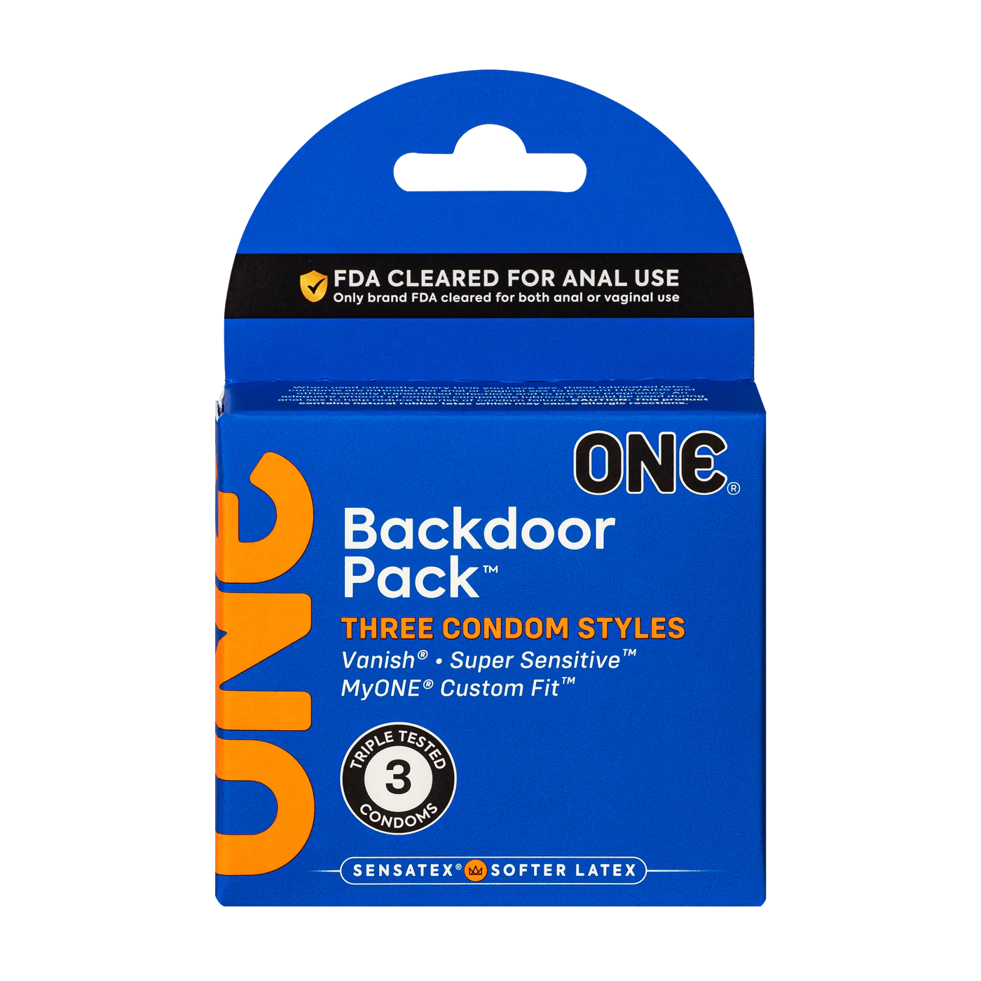 [11010B3C] ONE® Backdoor Pack™ Condoms 3-Pack, Case of 36