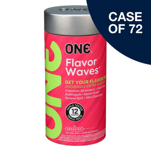 [110202C] ONE® FlavorWaves® Condoms 12-Pack, Case of 72