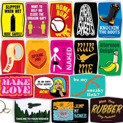 [KPR2] Assorted Risqué Condom Keypers, Bag of 48