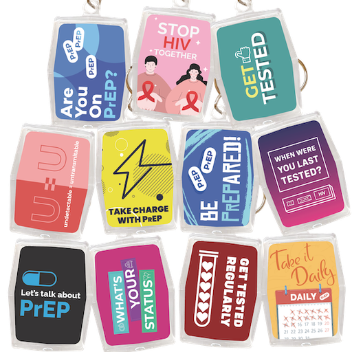 [KPR9] PrEP Promotion & HIV Condom Keypers, Bag of 48