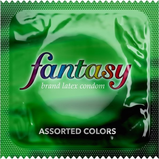 [L6828C] Fantasy Assorted Colors Lubricated Condoms, Case of 1000