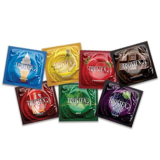 [L8050C] Trustex Assorted Flavors Condoms, Case of 1,000