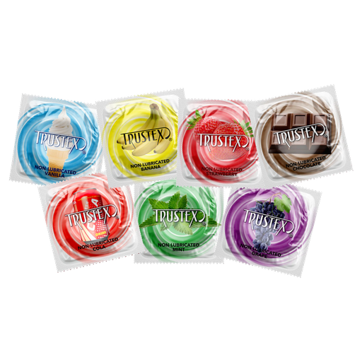 [L8750C] Trustex Assorted Flavors Non-Lube, Case of 1,000