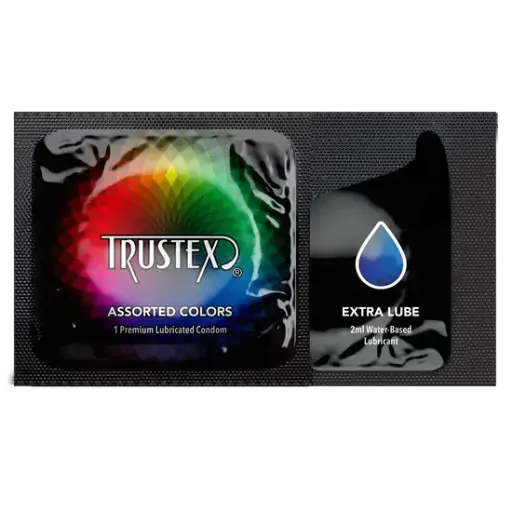 [L8828LC] Trustex Assorted Color Condom, Lube Combo: Case of 1,000