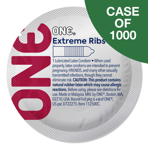[112500C] ONE® Extreme Ribs™ Artist Collection Condoms, Case of 1,000