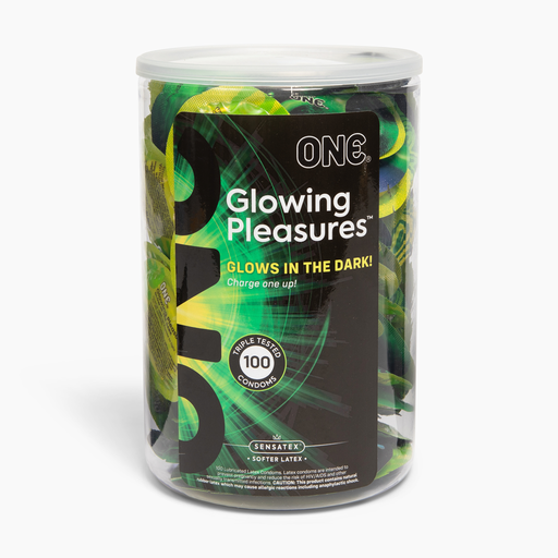[11500B] ONE® Glowing Pleasures™ Condoms, Bowl of 100