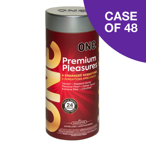 [11824C] ONE® Premium Pleasures™ Condoms 24-Pack, Case of 48
