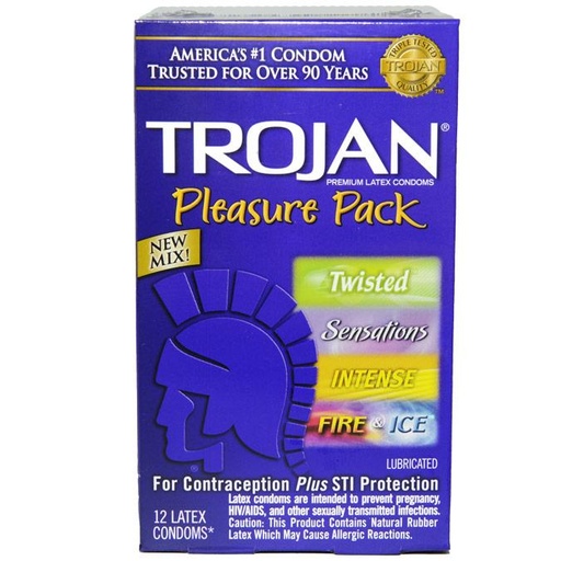[TR95302U] Trojan® Pleasure Pack Condoms 12-Pack, Bundle of 4