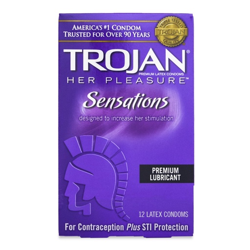 [TR97352U] Trojan® Her Pleasure Condoms 12-Pack, Bundle of 4